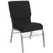 Flash Furniture XU-CH-60096-BK-SV-BAS-GG Stacking Church Chair w/ Black Polyester Back & Seat - Steel Frame, Silver Vein