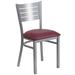 Flash Furniture XU-DG-60401-BURV-GG Restaurant Chair w/ Slat Back & Burgundy Vinyl Seat - Steel Frame, Silver