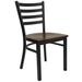 Flash Furniture XU-DG694BLAD-MAHW-GG Hercules Series Restaurant Chair w/ Ladder Back & Mahogany Wood Seat - Steel Frame, Black, Black Ladder Back