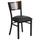 Flash Furniture XU-DG-6G5B-WAL-BLKV-GG Hercules Series Restaurant Chair w/ Walnut Wood Back &amp; Black Vinyl Seat - Steel Frame, Black