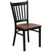Flash Furniture XU-DG-6Q2B-VRT-CHYW-GG Hercules Series Restaurant Chair w/ Slat Back & Cherry Wood Seat - Steel Frame, Black