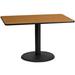 Flash Furniture XU-NATTB-3048-TR24-GG Rectangular Dining Height Table w/ Natural Laminate Top - 48"W x 30"D, Cast Iron Base, Black