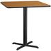 Flash Furniture XU-NATTB-4242-T3333B-GG 42" Square Bar Height Table - Natural Laminate Top, Cast Iron Base, Black