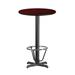 Flash Furniture XU-RD-24-MAHTB-T2222B-3CFR-GG 24" Round Bar Height Table - Mahogany Laminate Top, Cast Iron Base, Chrome