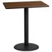 Flash Furniture XU-WALTB-3042-TR24B-GG Rectangular Bar Height Table w/ Walnut Laminate Top - 42"W x 30"D x 43 1/8"H, Cast Iron Base, Black