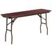 Flash Furniture YT-1860-MEL-WAL-GG Rectangular Folding Table w/ Mahogany Laminate Top - 60"W x 18"D x 30"H, Brown