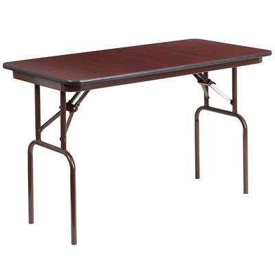 Flash Furniture YT-2448-HIGH-WAL-GG Rectangular Folding Table w/ High Pressure Mahogany Laminate Top - 48
