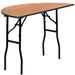 Flash Furniture YT-WHRFT48-HF-GG Half Round Folding Banquet Table w/ Plywood Top - 48"W x 24"D x 30 1/4"H, Black