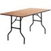 Flash Furniture YT-WTFT30X60-TBL-GG Rectangular Folding Banquet Table w/ Plywood Top - 60"W x 30"D x 30 1/4"H, Black