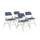 National Public Seating 2205 Folding Chair w/ Imperial Blue Fabric Back &amp; Seat - Steel Frame, Gray