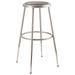 National Public Seating 6424H Round Backless Stool w/ Gray Vinyl Padded Seat, Gray