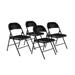 National Public Seating 910 Folding Chair w/ Black Steel Back & Seat - Steel Frame, Black