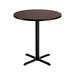 National Public Seating CT14242XCMY 42" Round Counter Height Table - Mahogany Laminate Top, Black Metal Base