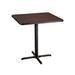 National Public Seating CT33030XCMY 30" Square Counter Height Table - Mahogany Laminate Top, Black Metal Base