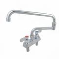 BK Resources EVO-4DM-18 Deck Mount Faucet w/ 18" Double Jointed Swing Spout & 4" Centers, Stainless Steel