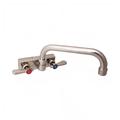 BK Resources EVO-4SM-14 Splash Mount Faucet w/ 14" Swing Spout & 4" Centers, Stainless Steel