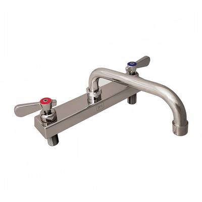 BK Resources EVO-8DM-12 Deck Mount Faucet w/ 12" Swing Spout & 8" Centers, Stainless Steel