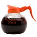 Curtis 70280200406 Crystalline 64 oz Regular Coffee Decanter w/ Orange Plastic Handle, Clear