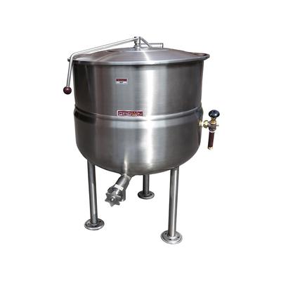 Crown Steam DL-100 100 gal. Steam Kettle - Stationary, 2/3 Jacket, Direct Steam, Stainless Steel