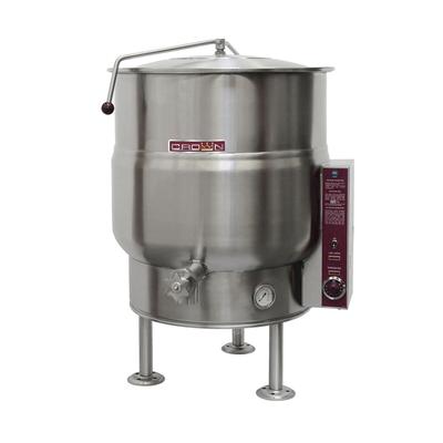Crown Steam EL-60 208/3 60 gal. Steam Kettle - Stationary, 2/3 Jacket, 208v/3ph, Stainless Steel