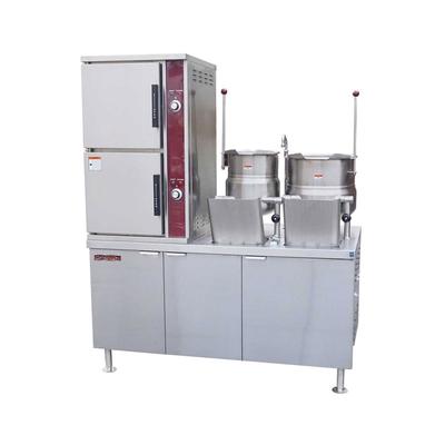 Crown Steam GCX-10-6-6 NG 10 Pan / 10 Kettle Convection Commercial Steamer - Cabinet, Natural Gas, Stainless Steel, Gas Type: NG