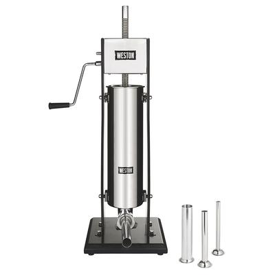 Weston 86-1501-W 15 lb Manual Vertical Sausage Stuffer w/ (4) Funnels, Stainless Steel, 15-lb. Capacity