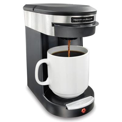 Hamilton Beach HDC200S 1 Cup Pod Coffee Maker - Black/Stainless, 120v, Drip, Black / Stainless Steel