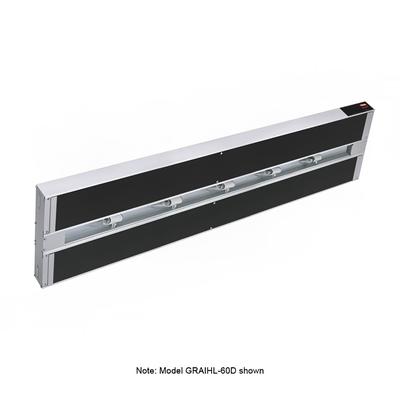 Hatco GRAIHL-66D3 66" High Watts Infrablack Strip Warmer - Double Rod, Remote Control Required, 120v, Silver