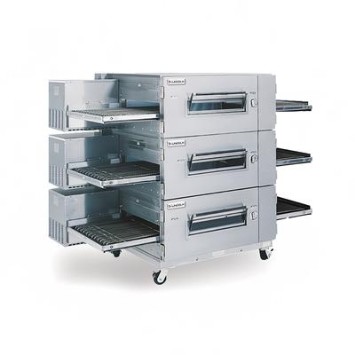 Lincoln 1600-FB3E 208/3 73" Electric Low Profile Triple Impinger Conveyor Pizza Oven - 208v/3ph, Stainless Steel