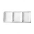 Cameo China 710-029 Rectangular 3 Section Divided Dish - 9" x 4 1/4", Ceramic, White