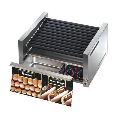 Star 30STBD 30 Hot Dog Roller Grill w/ Bun Storage - Slanted Top, 120v, Stainless Steel