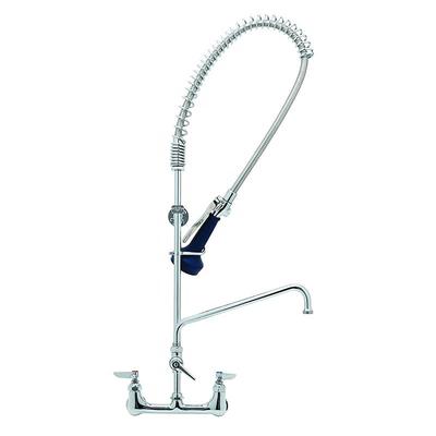 T&S B-0133-A08-B08C 37 9/16"H Wall Mount Pre Rinse Faucet - 13/20 GPM, Base with Nozzle