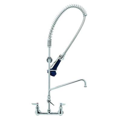 T&S B-0133-A12-08C 37 9/16"H Wall Mount Pre Rinse Faucet - 13/20 GPM, Base with Nozzle