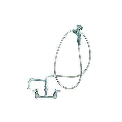 T&S B-0175 12"H Wall Mount Pre Rinse Faucet - 1 3/20 GPM, Base with Nozzle, Stainless Steel