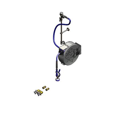 T&S B-7122-C01XS3XK 30 ft Enclosed Hose Reel Assembly w/ 3" Concealed Mixing Faucet - 3/8" NPT, Silver