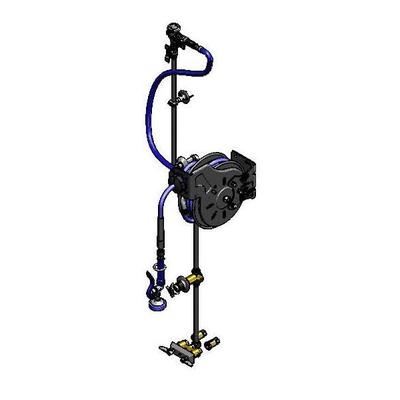 T&S B-7212-U01XS3 Open Hose Reel Assembly w/ 15 ft Hose, 2 79/100 GPM, Silver