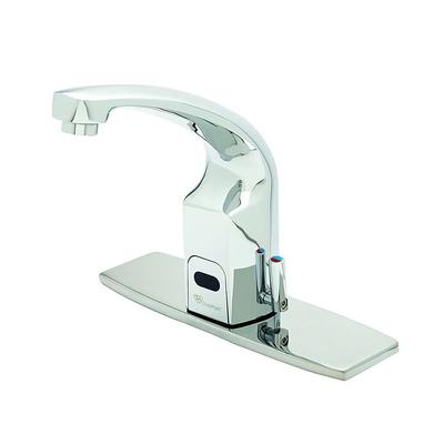 T&S EC-3132-8DP Deck Mount Electronic Faucet - 8" Centers, Cast Spout, 100-240v/1ph, 2.2 GPM, 8" Deck Plate, Stainless Steel
