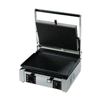 Univex PPRESS1.5R Single Commercial Panini Press w/ Cast Iron Grooved Plates, 120v, Ribbed Plates, Stainless Steel