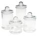 Anchor 27476 4 Piece Round Canister Set w/ Ball Lids, Glass, Clear