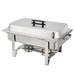 Winco C-3080B Full Size Chafer w/ Hinged Lid & Chafing Fuel Heat, Silver