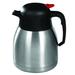 Winco CF-1.2 1 1/5 L Carafe w/ Black & Orange Push Button Top, Stainless, Retains Heat for 24 Hrs., 1.2 Liter, Silver