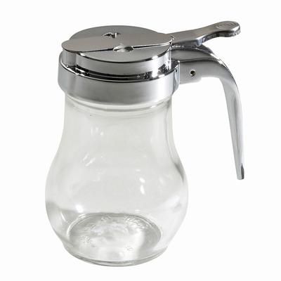 Winco G-115 6 oz Teardrop Dripcut Server - Glass, Chrome Top, Clear