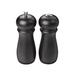 Winco SP-612 6" H Salt Shaker & Pepper Mill Set - Rubberwood, Black