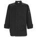 Winco UNF-6KXL Mulholland Chef's Jacket w/ Long Sleeves - Poly/Cotton, Black, X-Large