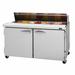 Turbo Air PST-60-N PRO Series 60 1/4" Sandwich/Salad Prep Table w/ Refrigerated Base, 115v, Holds 16 Sixth-Size Pans, 2 Solid Locking Doors, Stainless Steel
