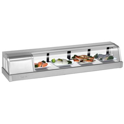 Turbo Air SAK-60L-N 60" Sushi Case w/ 4 Doors - Left Compressor, 115v, Stainless Steel