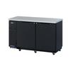 Turbo Air TBB-24-60SBD-N6 Super Deluxe 61 1/8" Bar Refrigerator - 2 Swinging Solid Doors, Black, 115v