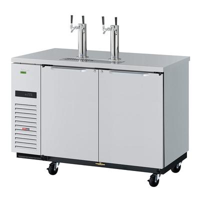 Turbo Air TBD-2SDD-N6 58 3/4" Kegerator Commercial Beer Dispenser w/ (2) 1/2 Barrel Capacity - 2 Columns, Stainless, 115v, Stainless Steel