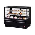 Turbo Air TCGB-60UF-W(B)-N 60-1/2" Full Service Deli Case w/ Straight Glass - (3) Levels, 115v, Straight Double Paned Glass, 115 V, Black