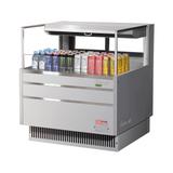 Turbo Air TOM-36L-UFD-S-1S-N 34 3/4" Horizontal Open Air Cooler w/ (1) Level, 115v, Low Profile, 5 cu. ft. Capacity, Silver